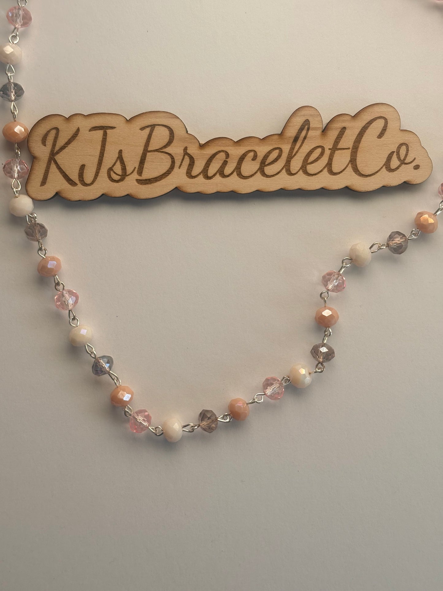 Easter Champagne linked Necklace