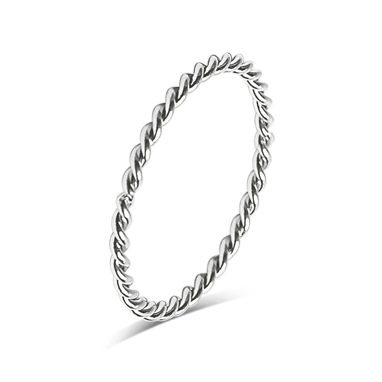 Silver Twisted Stacking Ring