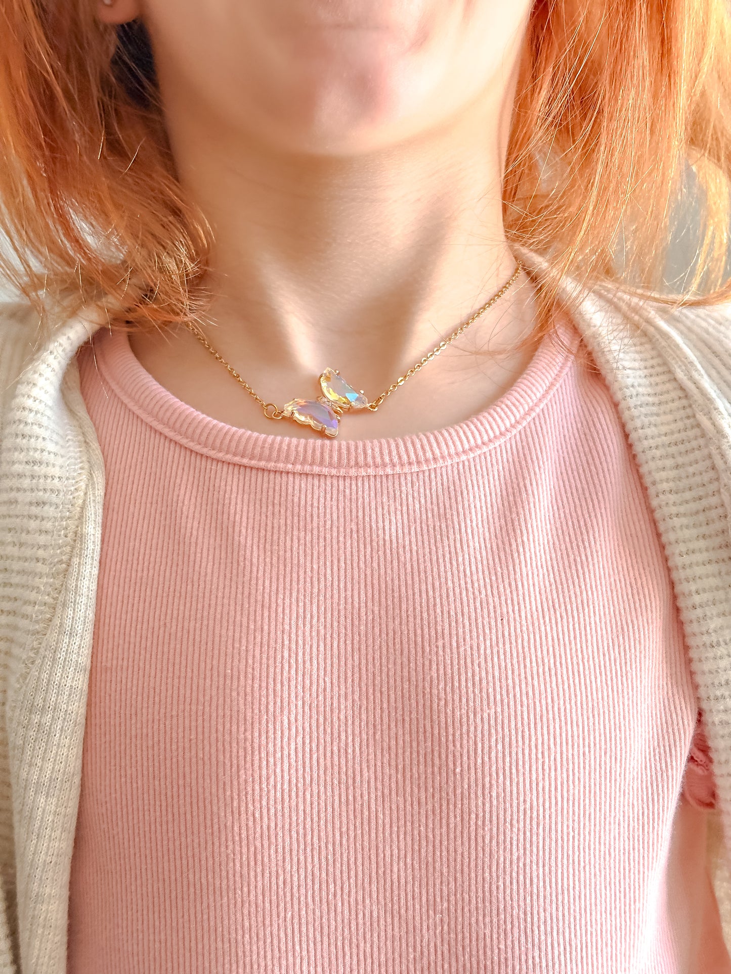 Iridescent Flutter Necklace