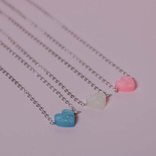 Dainty Glitter Heart Necklace