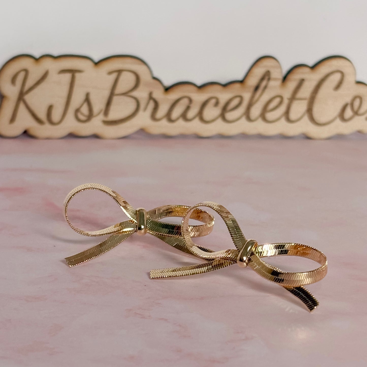 Gold Ribbon Studs