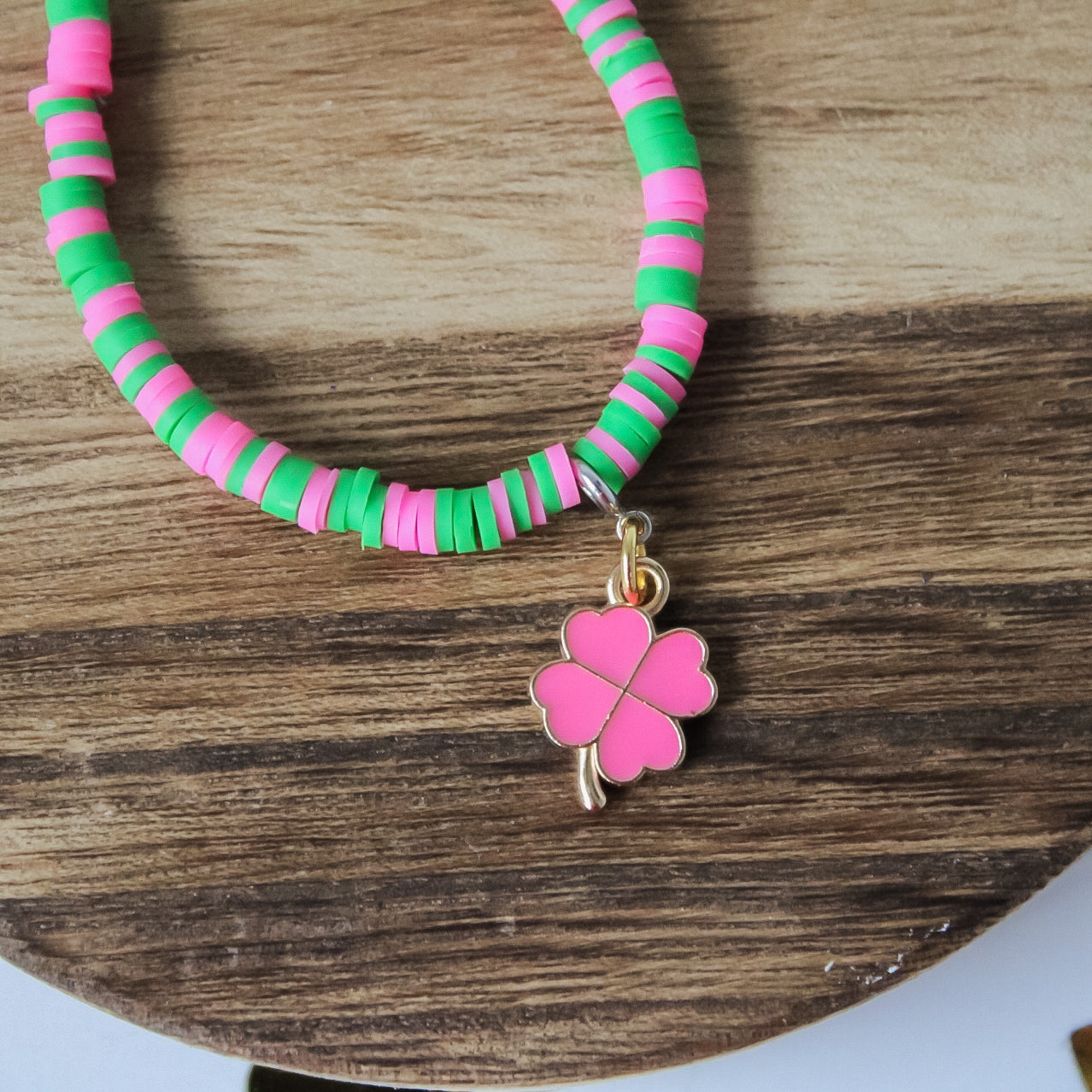 Pink shamrock charm add on