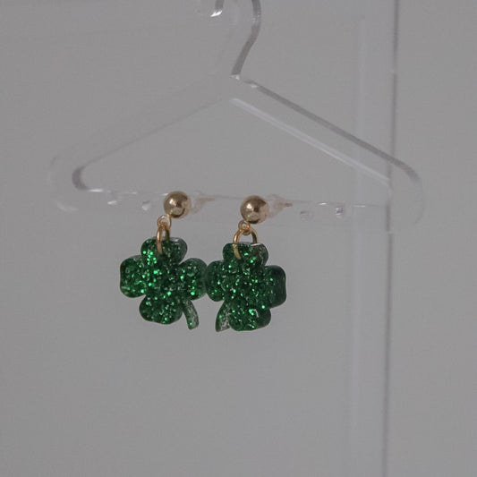 Dangle shamrock earrings (stud or clip)