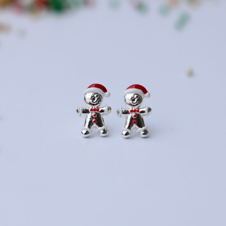 14k SP Gingerbread Earrings (Studs)