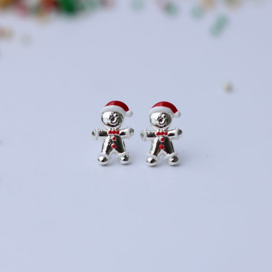 14k SP Gingerbread Earrings (Studs)