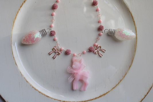 Pink Christmas Necklace