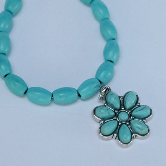 Turquoise western floral charm add on