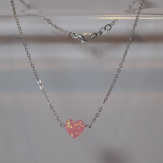 Dainty Glitter Heart Necklace