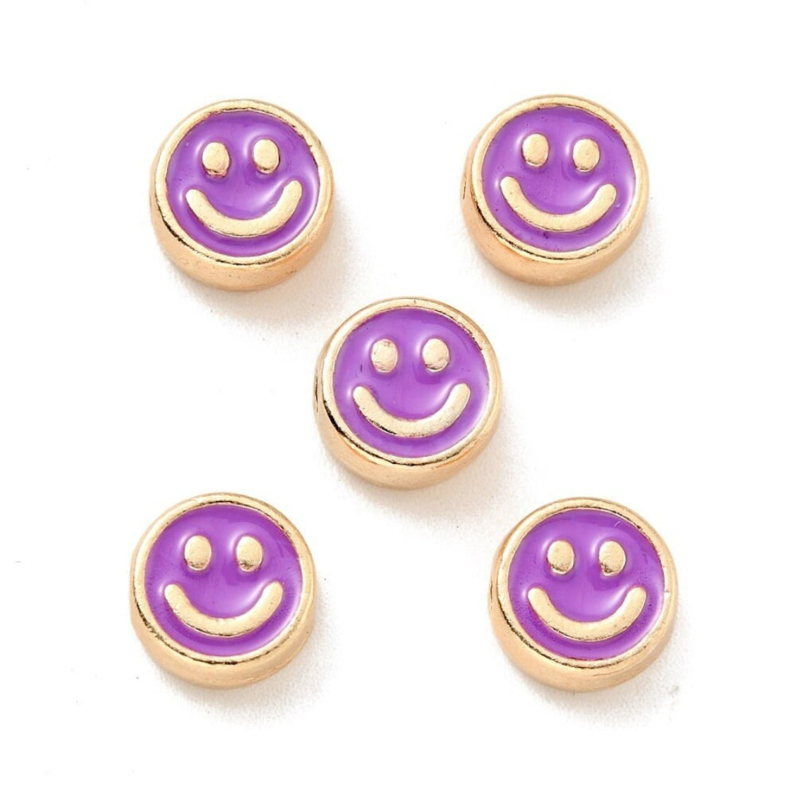 Purple smiley bead add on