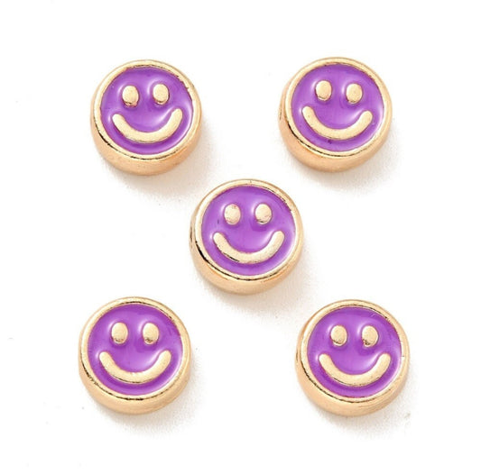 Purple smiley bead add on
