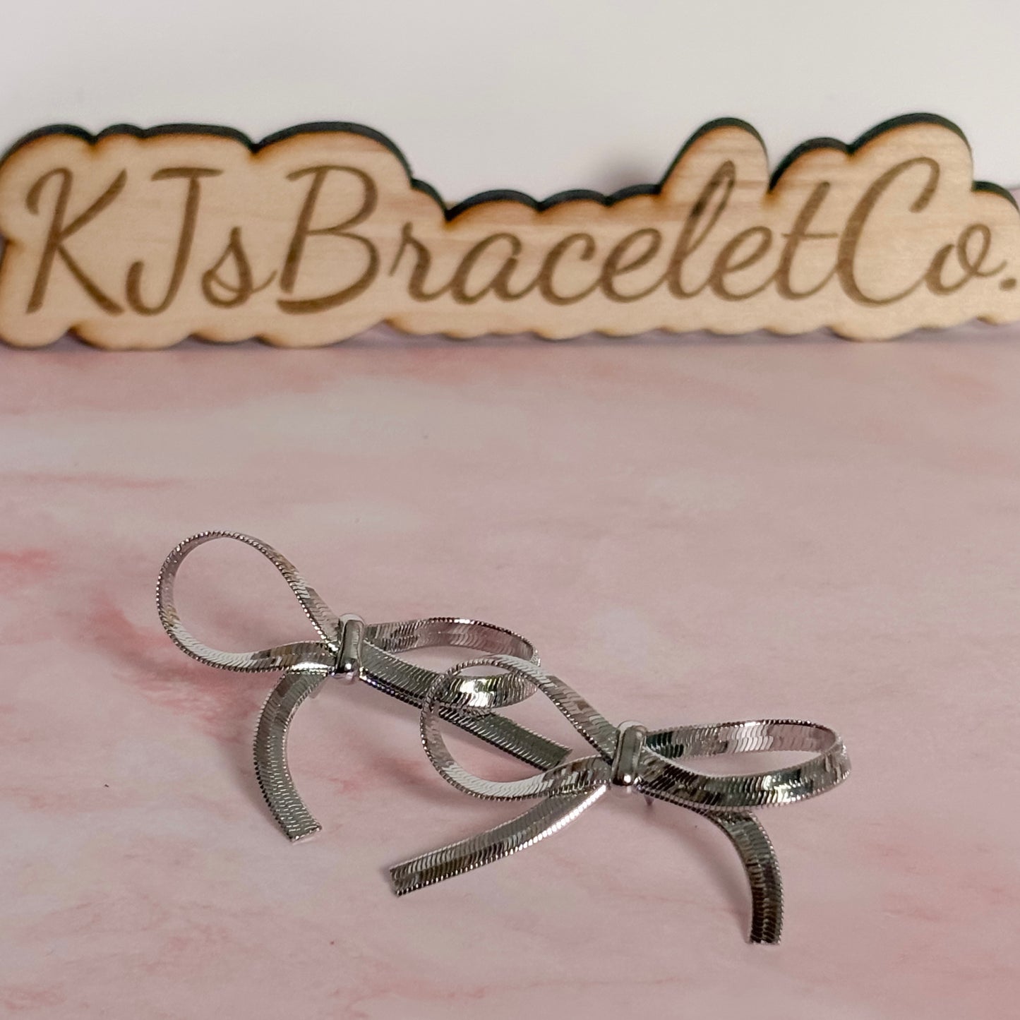 Silver Ribbon Studs