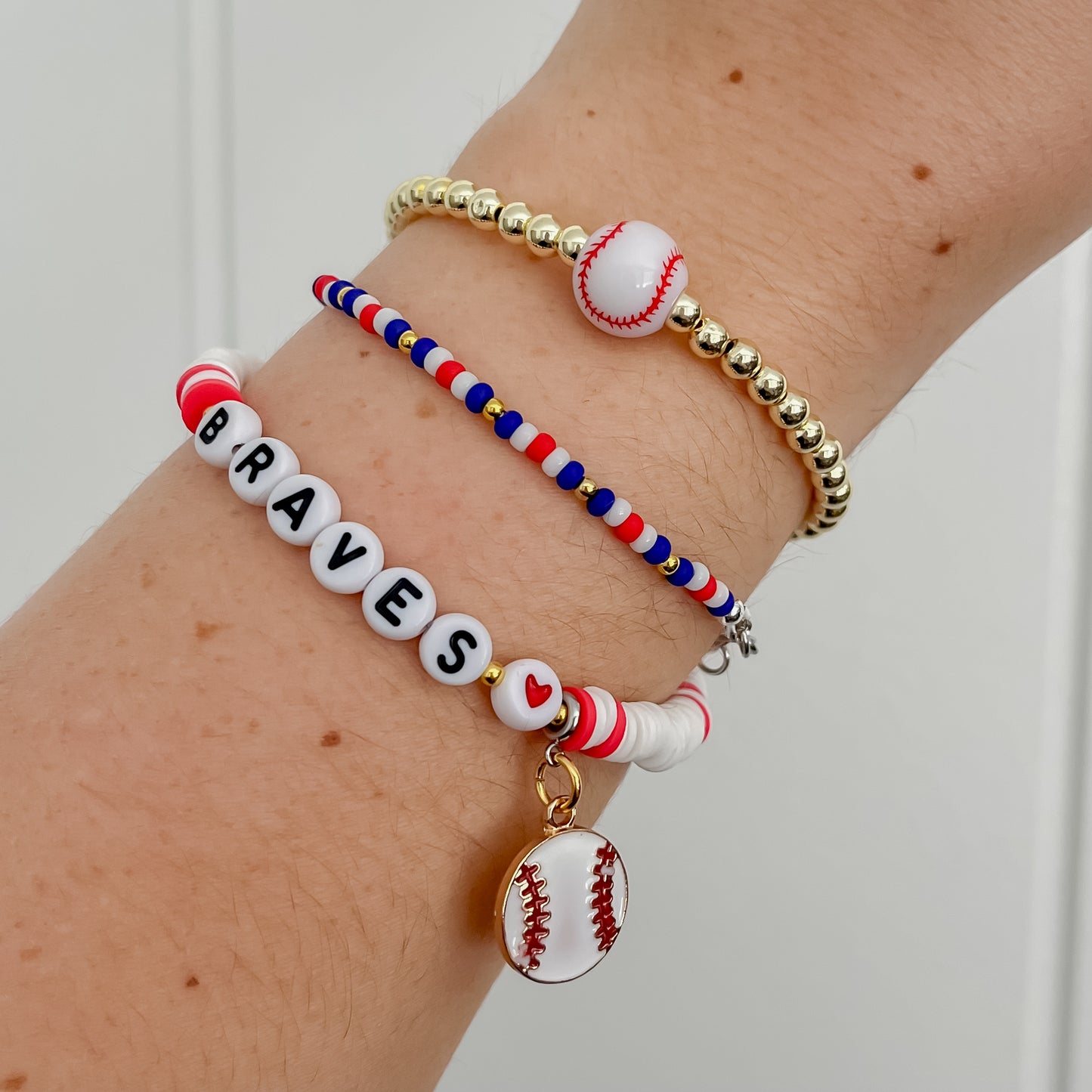 MLB mini dainty (gold or silver spacers)