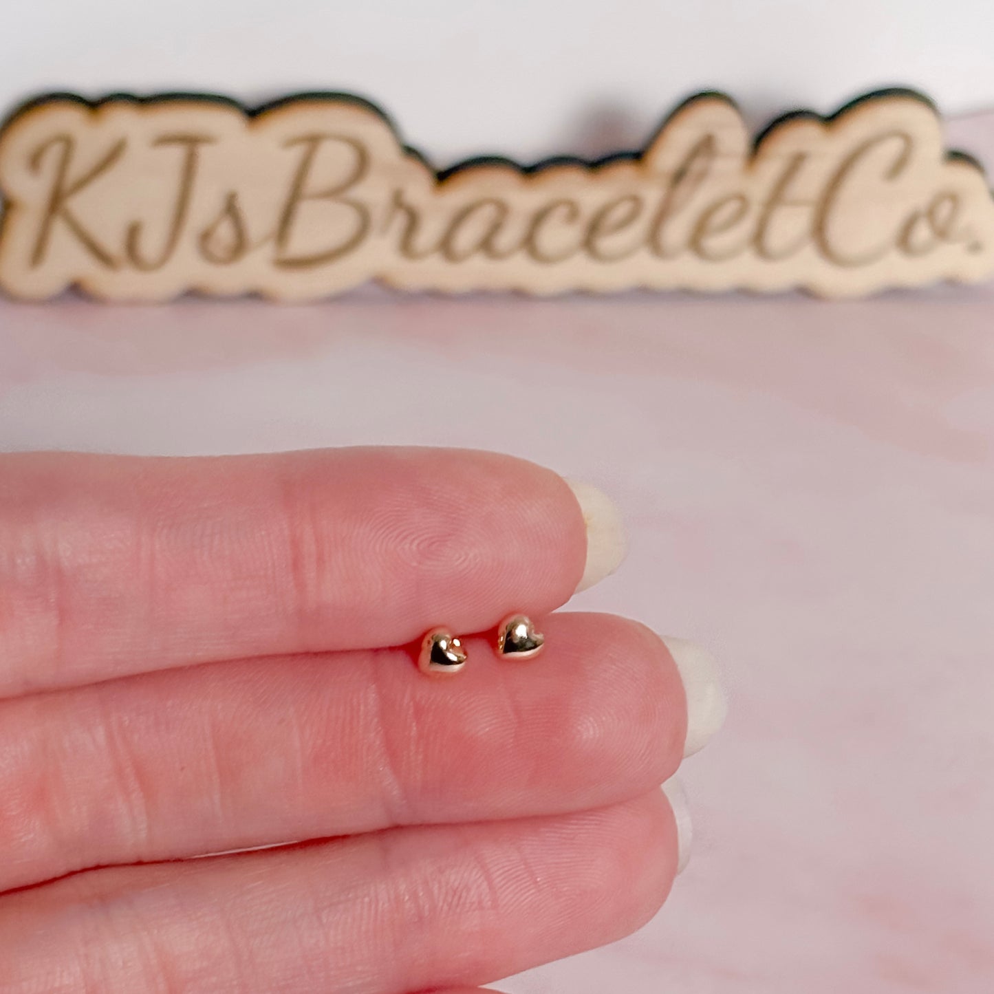 Tiny Gold Heart Studs