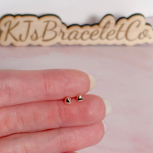 Tiny Gold Heart Studs