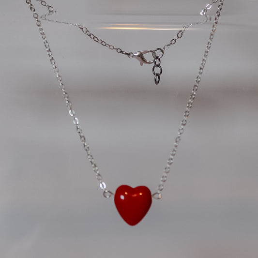 Dainty Red Heart Necklace