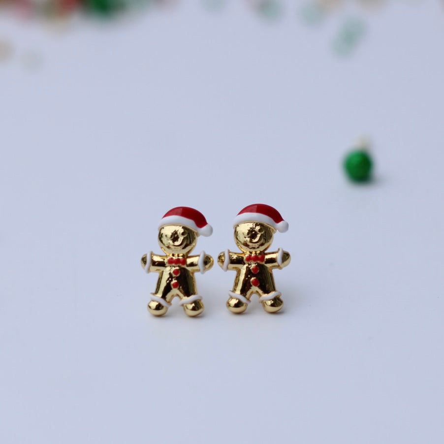 14K GP Gingerbread Earrings (Studs)