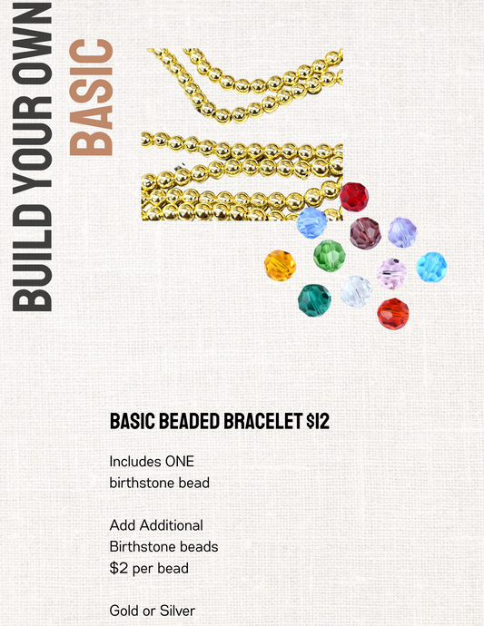 Basic Beaded Birthstone bracelet