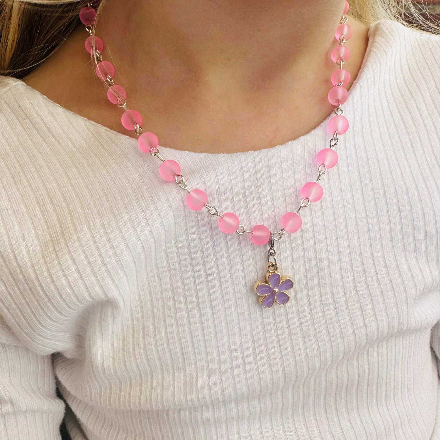 Frosted Pink Necklace