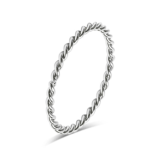Silver Twisted Stacking Ring