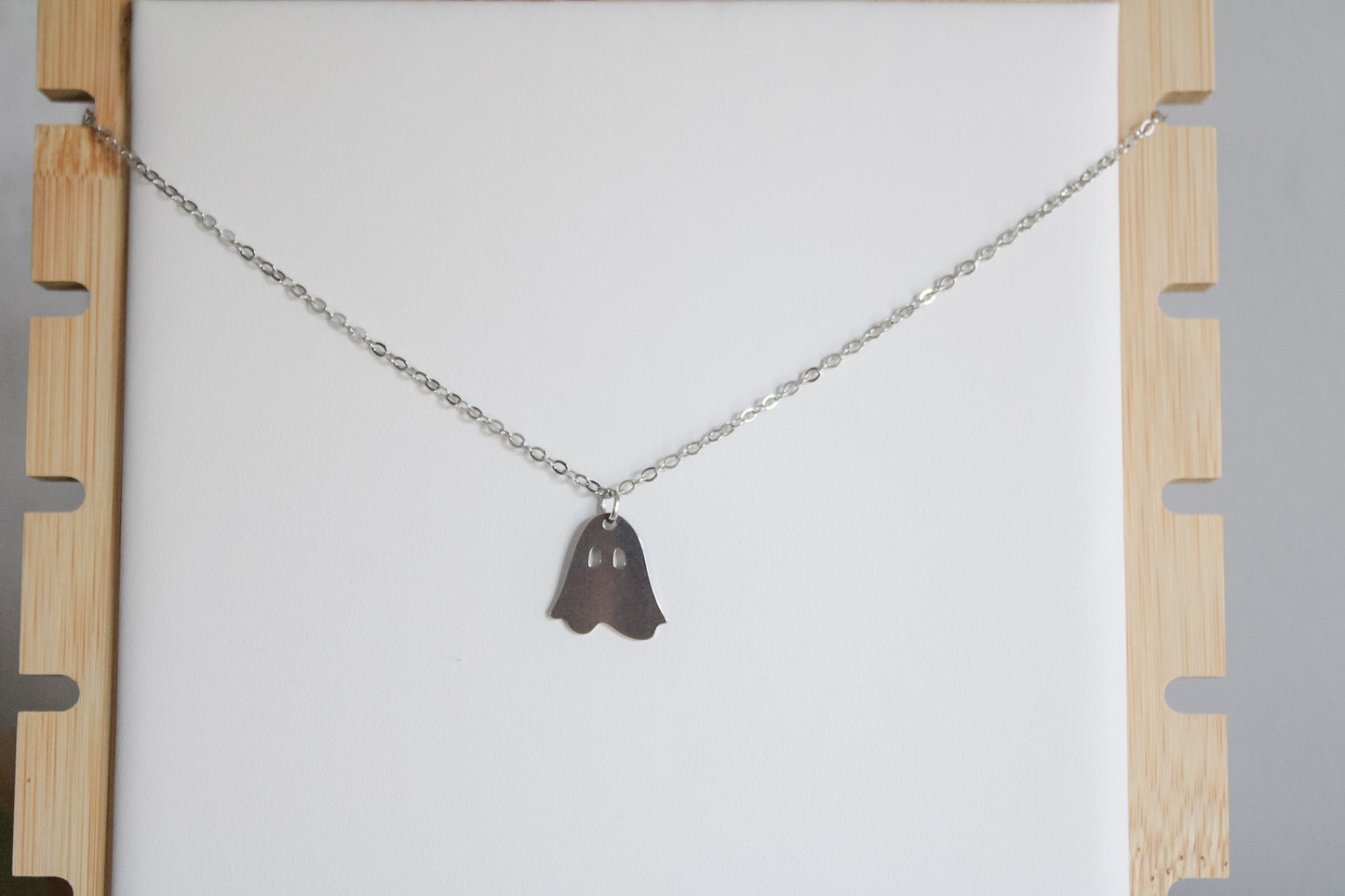 Silver Dainty Ghost Necklace