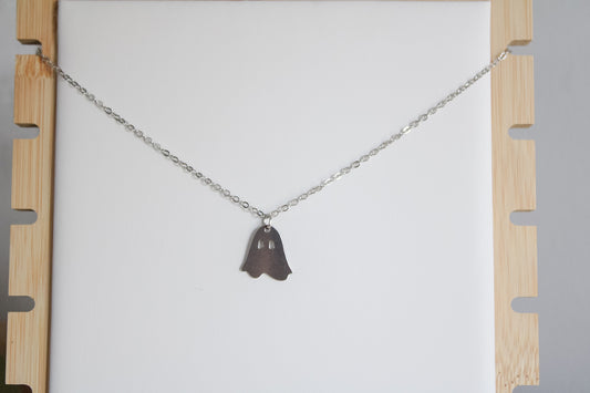 Silver Dainty Ghost Necklace