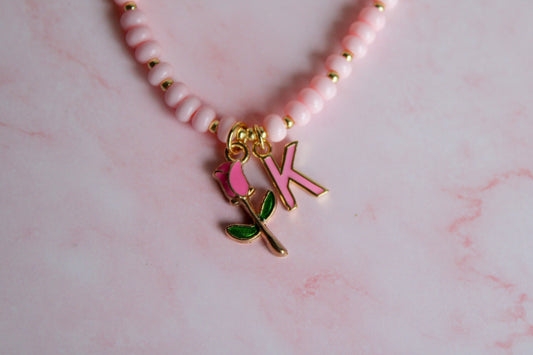 Pink letter charm add on