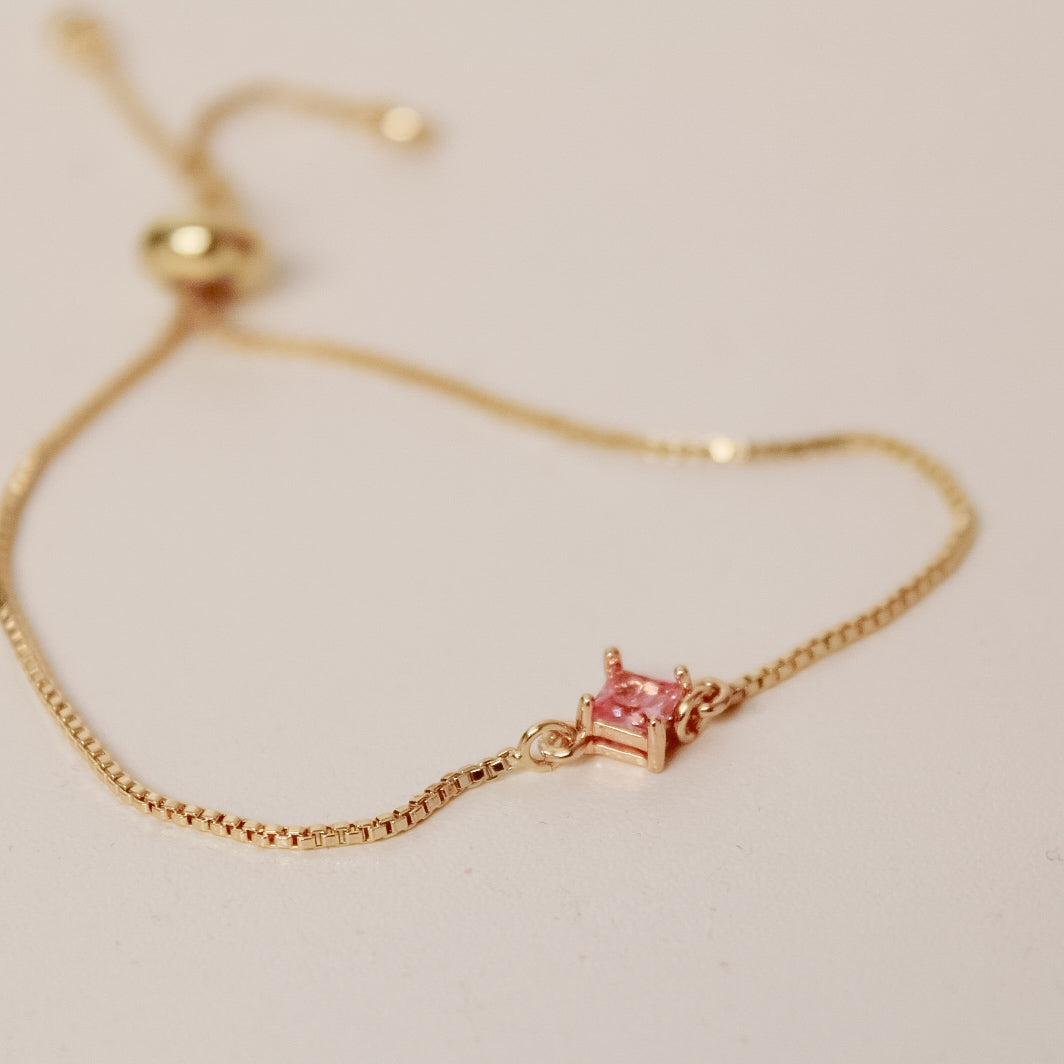 Pink Rhinestone Sliding Adjustable