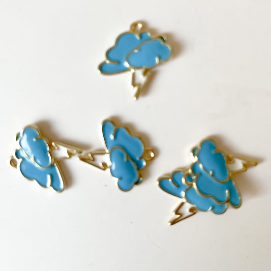 Blue/White lightening cloud charm add on