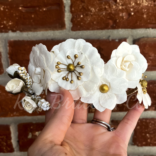 Creamy White floral headband RTS